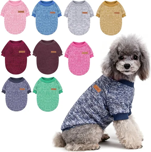 Miniatura 16 de Idepet Suéter clásico para perro, abrigo de vellón para perros pequeños, medianos, ropa cálida para perros y gatos, disfraces suaves para cachorros