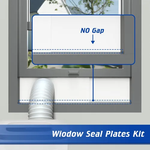 Miniatura 4 de Kit de ventana de aire acondicionado portátil para manguera de escape de 5 pulgadas de diámetro, paneles de sellado de ventana ajustables de 59