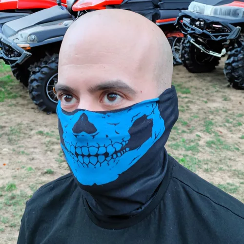 Miniatura 2 de 8 máscaras faciales de calavera, pasamontañas, fantasma, motociclista, bandana para motocicleta, bufanda mágica, a prueba de polvo, calentador