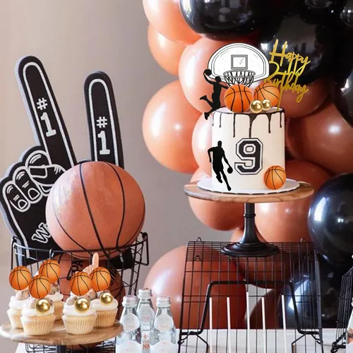 Miniatura 6 de 20 decoraciones para pasteles de baloncesto, decoraciones de pastel con temática de estrellas de baloncesto para decoración de pastel de cumpleaños
