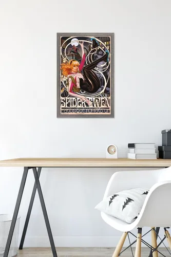 Miniatura 6 de Trends International Marvel Comics - Póster de pared de Spider-Gwen - Cover #1, 14.725 x 22.375 pulgadas, versión enmarcada de madera de granero