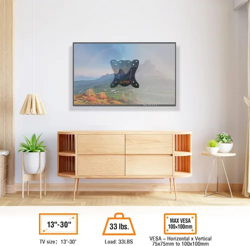 Miniatura 2 de ELIVED Soporte de pared para TV pequeño con giro de inclinación ajustable para la mayoría de televisores LED LCD OLED OLED de 13 a 30 pulgadas