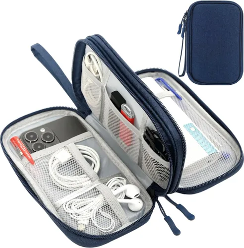 Miniatura 17 de CAAORDKSO Bolsa Organizadora de Electrónicos para Viaje, Estuche Pequeño Organizador de Cables Impermeable, Bolsa de Accesorios, Estuche Electrónico