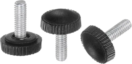 Miniatura 13 de uxcell 20 pomos moleteados de rosca métrica macho M4 x 0.236 in, pomos de sujeción de tornillo de pulgar, mango de plástico con perno roscado
