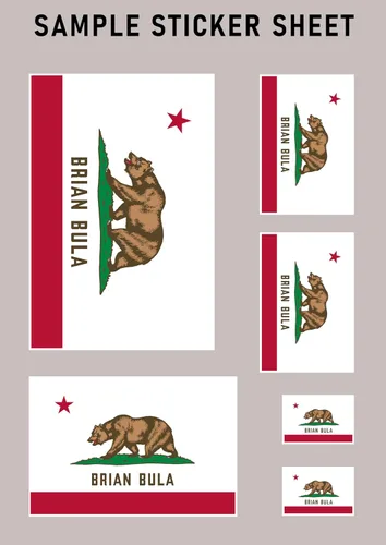 Miniatura 2 de Sierra Heights California Flag Sticker Decal Mega Deal 6 Stickers for This California City or Location