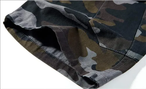 Miniatura 8 de EAEAO Pantalones cortos cargo de camuflaje para hombre de ajuste relajado con múltiples bolsillos de algodón