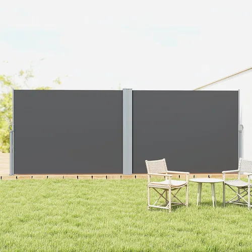 Miniatura 9 de C-Hopetree Toldo retráctil de doble cara de 236 x 71 pulgadas, para patio, impermeable, panel de privacidad para terraza, porche y balcón