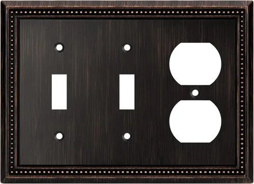Miniatura 8 de Henne Bery Sunken Pearls - Placa de pared decorativa resistente para interruptor, cubierta para tomacorrientes (doble dúplex, níquel satinado)