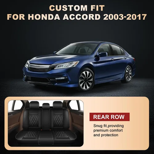Miniatura 2 de YORKNEIC Juego de 2 fundas de asiento delantero de automóvil para Honda Accord 2003-2017, fundas de asiento de cuero sintético impermeables