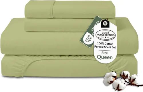 Miniatura 33 de ROYALE LINENS Juego de sábanas 100% algodón orgánico tamaño individual XL, tejido percal, juego de 3 piezas, 1 encimera, 1 sábana bajera de bolsillo