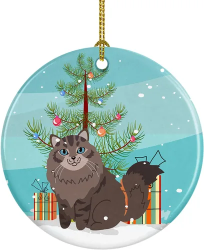 Miniatura 7 de Caroline's Treasures Árbol de Navidad de gato asiático, adorno de cerámica para colgar en el árbol de Navidad, decoración para el hogar, Navidad