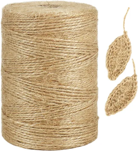Miniatura 10 de Tenn Well Hilo de yute natural, 300 metros, cuerda de yute de 2 mm para manualidades y jardinería, hilo de yute marrón para envoltorios de regalo