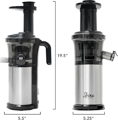 Miniatura 6 de Shine Kitchen Co SJV-107-A - Exprimidor de masticación lenta de acero inoxidable