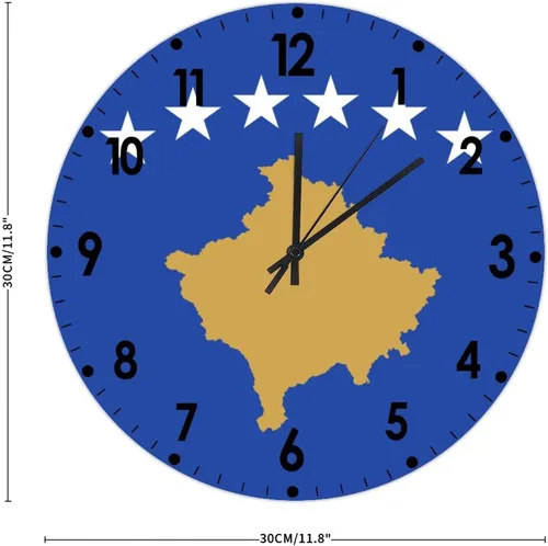 Miniatura 823 de Cheyan Reloj de pared con bandera de Canadá de 12 pulgadas, silencioso, sin tictac, de PVC, funciona con pilas, reloj redondo decorativo, regalo