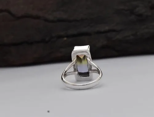 Miniatura 2 de Anillo de turmalina de sandía, anillo de plata de ley 925, anillo de cuarzo turmalina, anillo de mujer, anillo de declaración, anillo hecho a mano