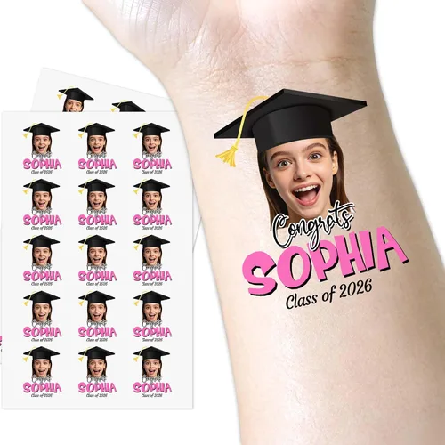Miniatura 8 de InterestPrint Tatuajes temporales personalizados de despedida de soltera con foto de texto, tatuaje de cara de bola de discoteca, tatuaje de novia