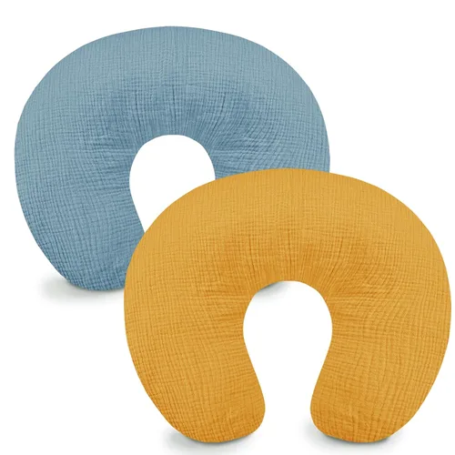 Hooyax Juego de 2 fundas de almohada de muselina de lactancia, suaves y transpirables, fundas de lactancia para almohadas de lactancia, adorable