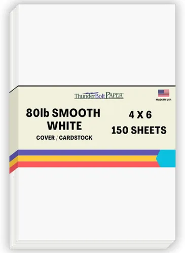 Miniatura 16 de 200 hojas de papel para tarjetas blanco brillante liso de 80#, 10,2 x 22,9 cm (4 x 9 pulgadas) Tamaño de inserción para sobre #10 - 36 kg/libra