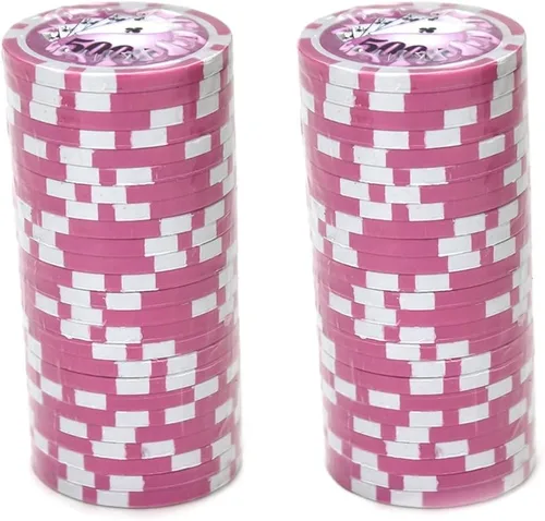 Miniatura 2 de Brybelly Yin Yang Poker Chip - Compuesto de arcilla pesada de 0.49 oz, paquete de 50 Rosa ($5000 Pink)