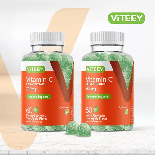 Miniatura 2 de Viteey - Gomitas masticables de vitamina C para adultos, 700 mg Suplemento de apoyo inmunológico extra fuerte, vegano, sin gluten, 120
