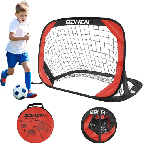 Miniatura 10 de BOHEN Porterías de fútbol desplegables para niños, red de fútbol portátil plegable para exteriores, interiores, patio trasero y playa