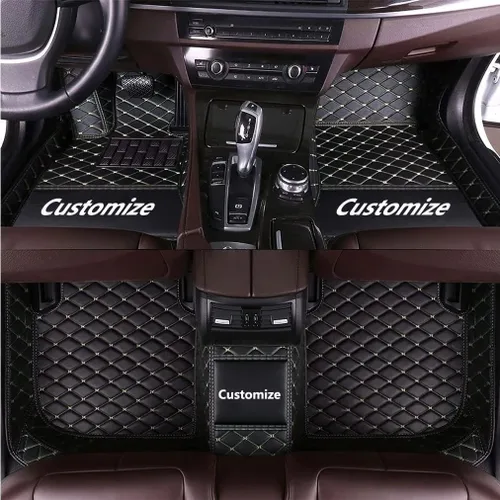 Miniatura 11 de Personaliza las alfombrillas de cuero de lujo de protección para todo tipo de clima para automóviles, SUV y camiones según el modelo automotriz Negro