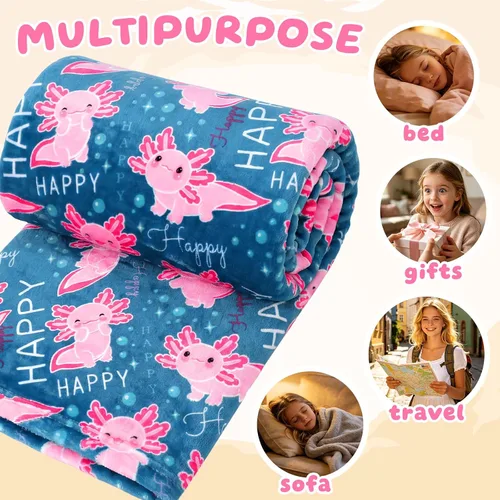 Miniatura 5 de ORDM Axolotl - Manta de regalo para niñas, manta que brilla en la oscuridad, juguete de ajolote, regalos de cumpleaños para niñas adolescentes