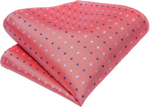 Miniatura 160 de Hi-Tie Corbata clásica de cachemira para hombre con pañuelo y gemelos a cuadros