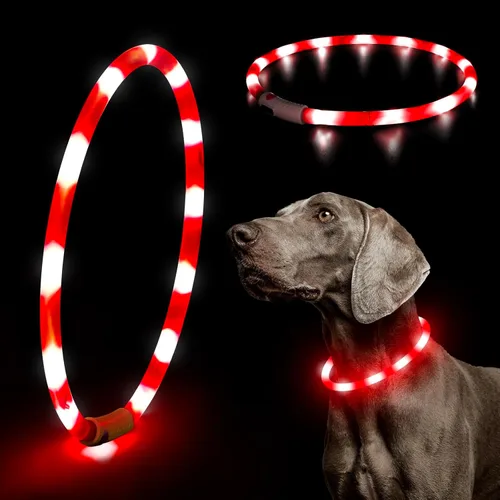 Miniatura 13 de Collar de perro LED Higo - Collares de perro con luz recargable por USB, collar LED para perros con flash DIY para paseos nocturnos de tus perros