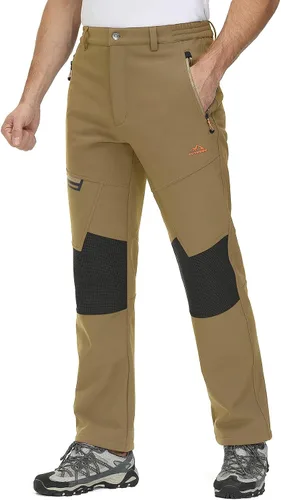 Miniatura 4 de TACVASEN pantalones de senderismo para hombre, con forro polar, reforzados en las rodillas, ligeros, para esquí y snowboard, sin cinturón
