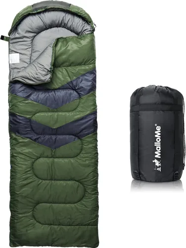 MalloMe Sacos de dormir para adultos para clima frío y cálido, saco de dormir para mochileros para niños de 10 a 12 años, niñas, niños, ligeros,