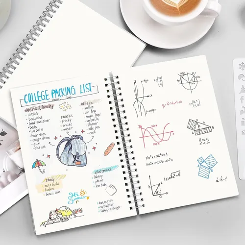 Miniatura 8 de RETTACY Cuaderno de diario en blanco, paquete de 3, 160 páginas por paquete, tamaño mediano A5 (5.7'' × 8.3''), papel grueso de 100 GSM, Transparente