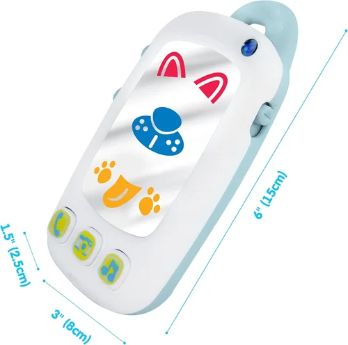 Miniatura 6 de Teléfono de juguete para selfie para bebé con botones de fácil presión y espejo iluminado - Teléfono para bebé de más de 9 meses - Juguetes
