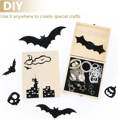 Miniatura 5 de Caydo 12 hojas de fieltro autoadhesivas negras, fieltro de terciopelo suave para caja de joyería y forro de cajón, arte y manualidades (tamaño A4)