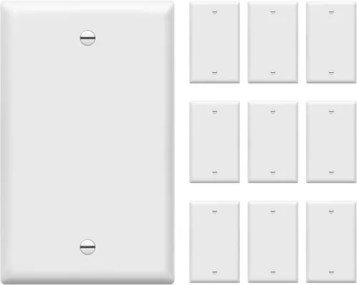 ENERLITES - Tapa de placa de pared en blanco, acabado brillante, tamaño estándar de 1 gancho 4.50 pulgadas x 2.76 pulgadas, termoplástico de