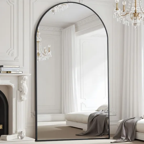 Miniatura 30 de Prywot Espejo arqueado de cuerpo completo, 70"x26" Espejo de pie independiente, Espejos modernos de cuerpo completo con soporte, Espejos de pared