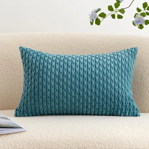 Miniatura 32 de UGASA - Funda de almohada decorativa de pana suave de otoño de 12 x 20 pulgadas, diseño bohemio a rayas, oblonga, para sofá, sala de estar, cama