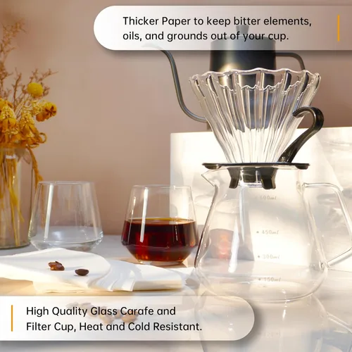 Miniatura 4 de Kit de Café SuperCook para Verter con Hervidor, Molinillo Eléctrico, Kit de Café para Acampar y Viajes, Ideal para Regalo de Cumpleaños o Aniversario