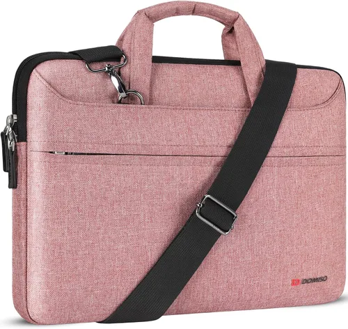 Miniatura 10 de DOMISO Bolsa mensajero de hombro tote para laptop de 14 pulgadas para mujeres y hombres, bolsa de computadora para viajes de negocios y trabajo