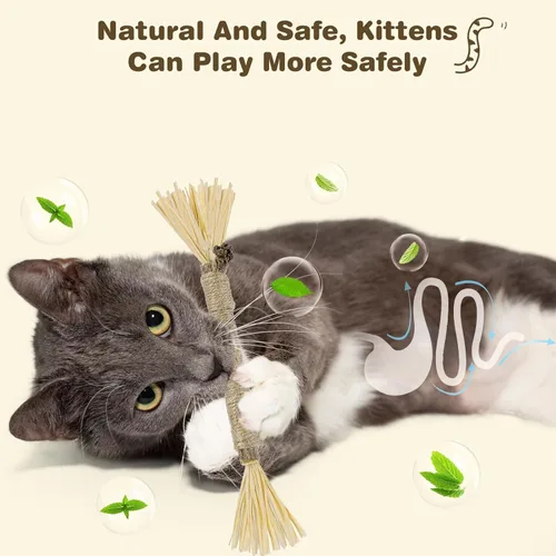 Miniatura 3 de Silvervine Sticks for Cats - Cat Chew Toy for Teeth Cleaning, Edible Matatabi Kitty Chew Sticks, Catnip Cat Toys for Indoor Cats (4, Grey)