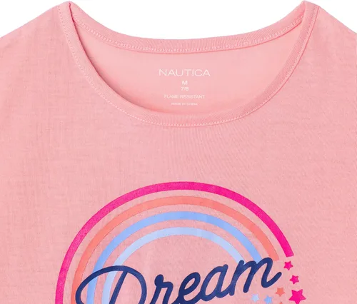 Miniatura 4 de Nautica Pantalones de pijama para niñas y conjuntos de camisa de dormir de manga corta 2 piezas de ropa de dormir superior e inferior para niñas