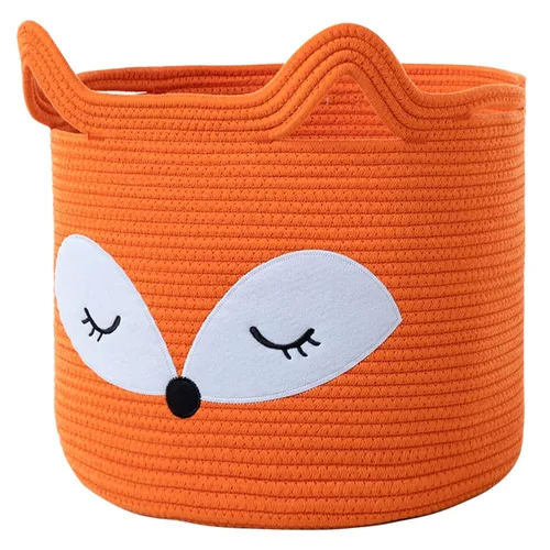 Miniatura 15 de VK VK·LIVING Cesta Grande de Juguetes para Gatos con Asas 15" L x 14" H Caja de Juguetes de Cuerda de Algodón con Diseño de Gato Negro, Cesta