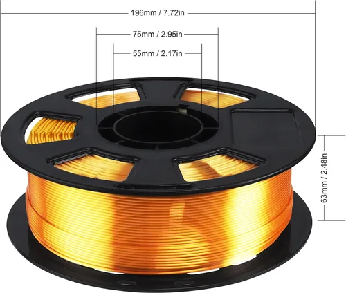 Miniatura 4 de Bblife - Filamento PLA de color dorado metálico, brillante y con efecto sedoso, 1/16 pulgadas, material para impresión 3D, 2.2 libras, apto para Oro