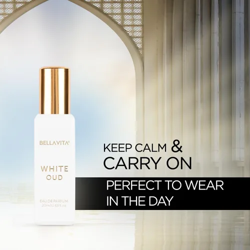 Miniatura 2 de Bellavita Luxury WHITE OUD Eau de Parfum 0.7 fl oz (0.7 onzas líquidas) Perfume de tamaño de viaje para hombres y mujeres Notas afrutadas
