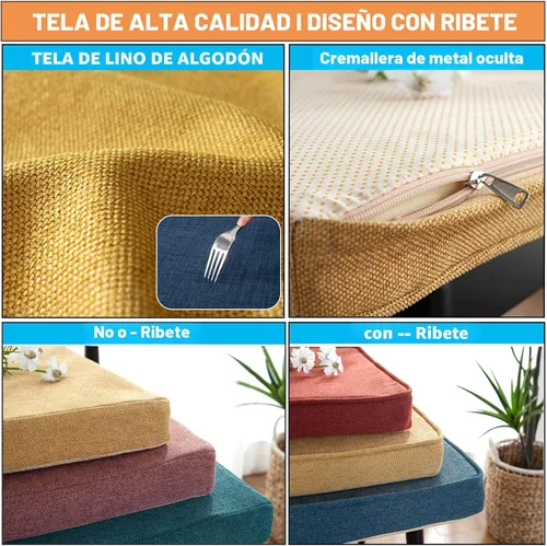 Miniatura 3 de Cojín de banco personalizable, cojines para sillas de ventana panorámica para muebles de patio, cojín largo para taburete, diseño de estructura