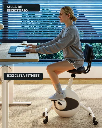 Miniatura 3 de FLEXISPOT Bicicleta de ejercicio con escritorio 2D, bicicleta bajo escritorio que ahorra espacio con escritorio removible, bicicletas estacionarias