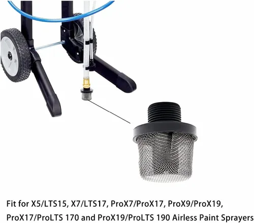 Miniatura 4 de 288716 Filtros de succión de entrada de 3/4 pulgadas aptos para pulverizador de pintura sin aire X7/LTS17, X5/LTS15, ProX9/ProX19, ProX7/ProX17