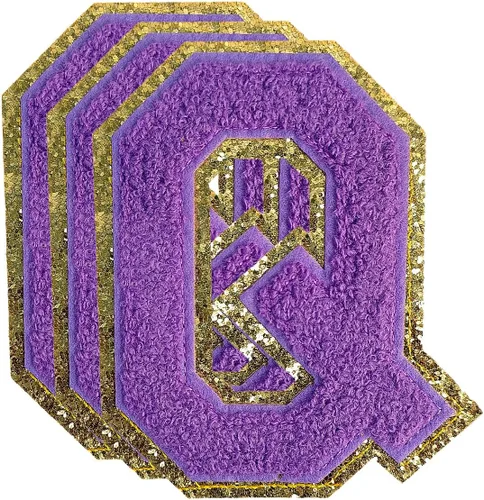 Miniatura 150 de 3 parches de números de chenilla negra, tamaño grande de 4-1/2" parches de números para planchar, parches universitarios para ropa, 8" Borde oro rosa