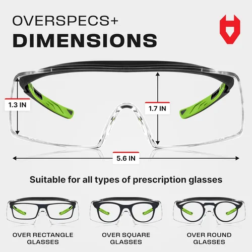 Miniatura 6 de NoCry - Anteojos de seguridad con antiniebla para colocar sobre gafas con lentes resistentes a los arañazos — Gafas de seguridad ANSI Z87 y OSHA