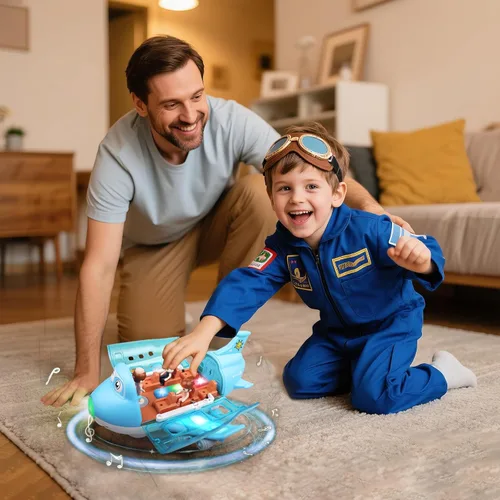 Miniatura 3 de Juguetes de avión para niños pequeños de 1 a 3 a 5 años, acción Bump and Go, avión de juguete para niños de 4 a 7 años, avión de juguete musical